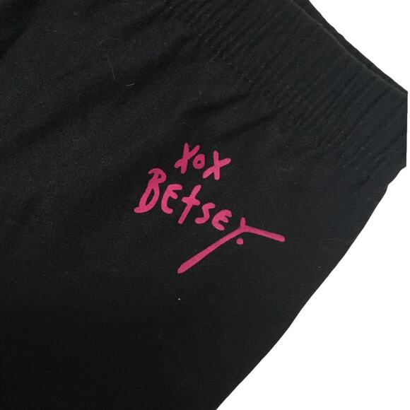 Betsey Johnson Legging Black Pink Logo Elastic Waist Stretch Pant Little Girls 5 - Picture 2 of 7